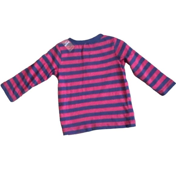 First Impressions Infant Apparel Long Sleeve Striped Shirt-Maroon/Blue-12M-NWT - Picture 5 of 5
